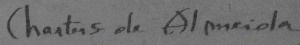 Signature of the artist on Cidade Imaginària