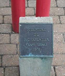 Plaque: 'Sculpture de Jacques Carpentier (sans titre) - 1981'