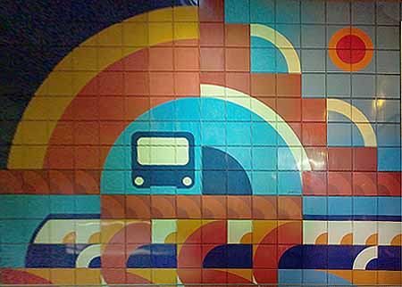 Mural by Judith Klein at Jean-Talon station