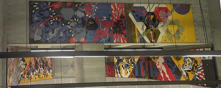 Three murals by Robert LaPalme, Berri-UQAM station