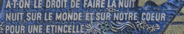 Detail of Le po&egrave;te dans l'univers - quotation from Hector de Saint-Denys Garneau
