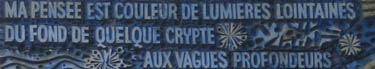 Detail of Le po&egrave;te dans l'univers - quotation from &Eacute;mile Nelligan