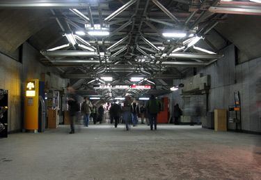 View of the mezzanine with overhead grille