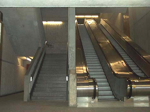 Escalators and stairwell