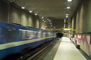 View of the platform showing its high ceilings