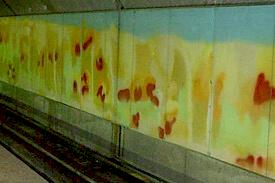 Undamaged mural, Snowdon terminus platform