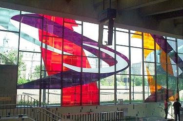 Stained-glass window by Marcelle Ferron