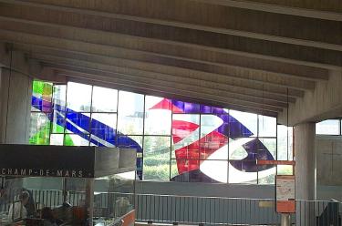 Stained-glass window by Marcelle Ferron