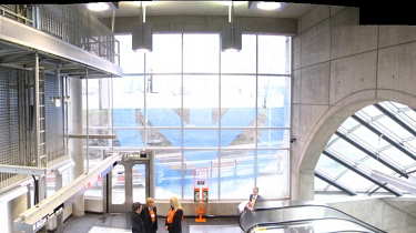 Internal view of the entrance pavilion