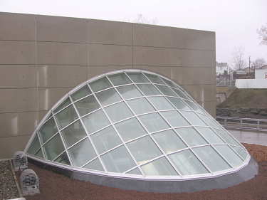 Escalator shaft seen from outside