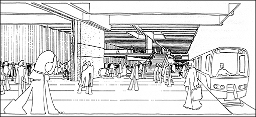 Architectural rendering of Lionel-Groulx metro