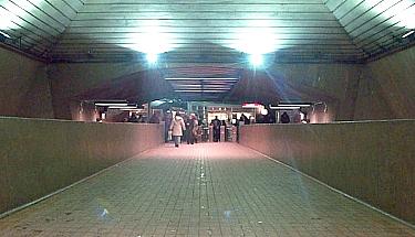Bridge over the tracks, looking toward the ticket hall
