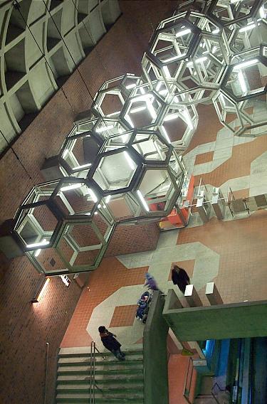 Syst&egrave;me by Pierre Granche, seen from the landing above the mezzanine
