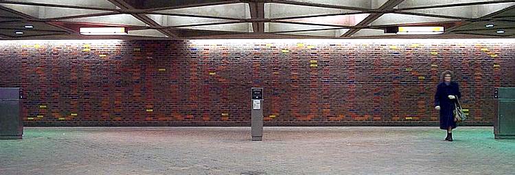 View of the mezzanine, with mural by Julien H&eacute;bert
