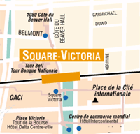 Ville souterraine autour de la station Square-Victoria