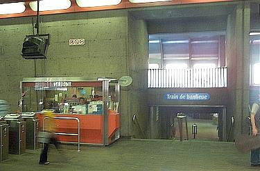 Stairs to the commuter train station