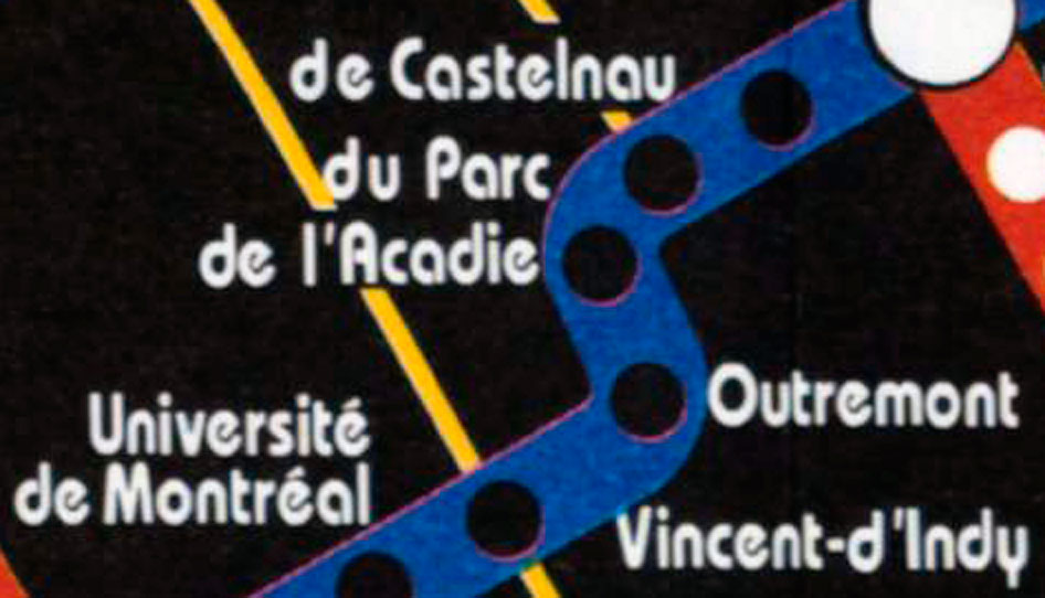 1983 CTCUM map showing the planned station under the name “de l’Acadie.”