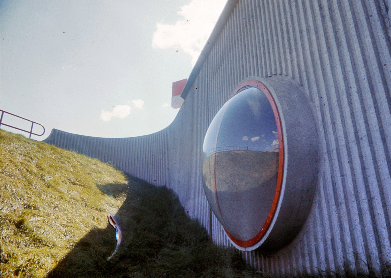 The former bubble windows located near the platform staircases.