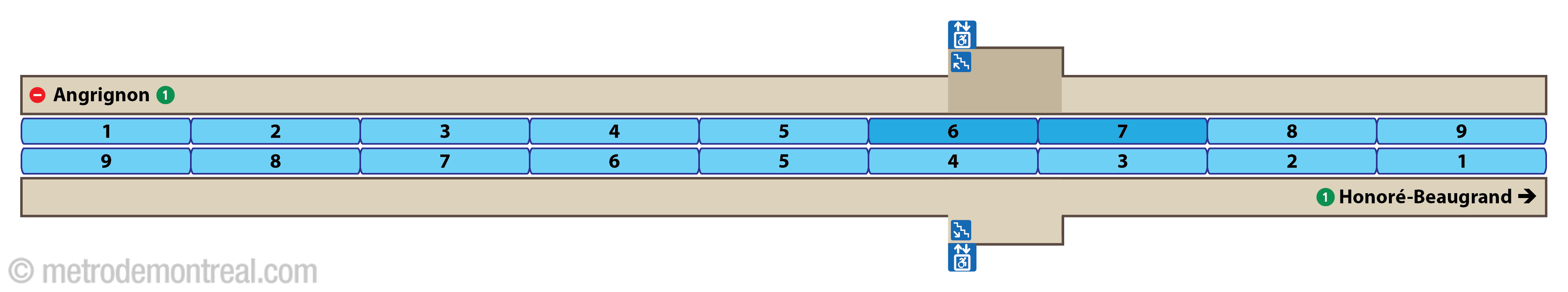Platform diagram - Angrignon station Platform diagram - Angrignon station