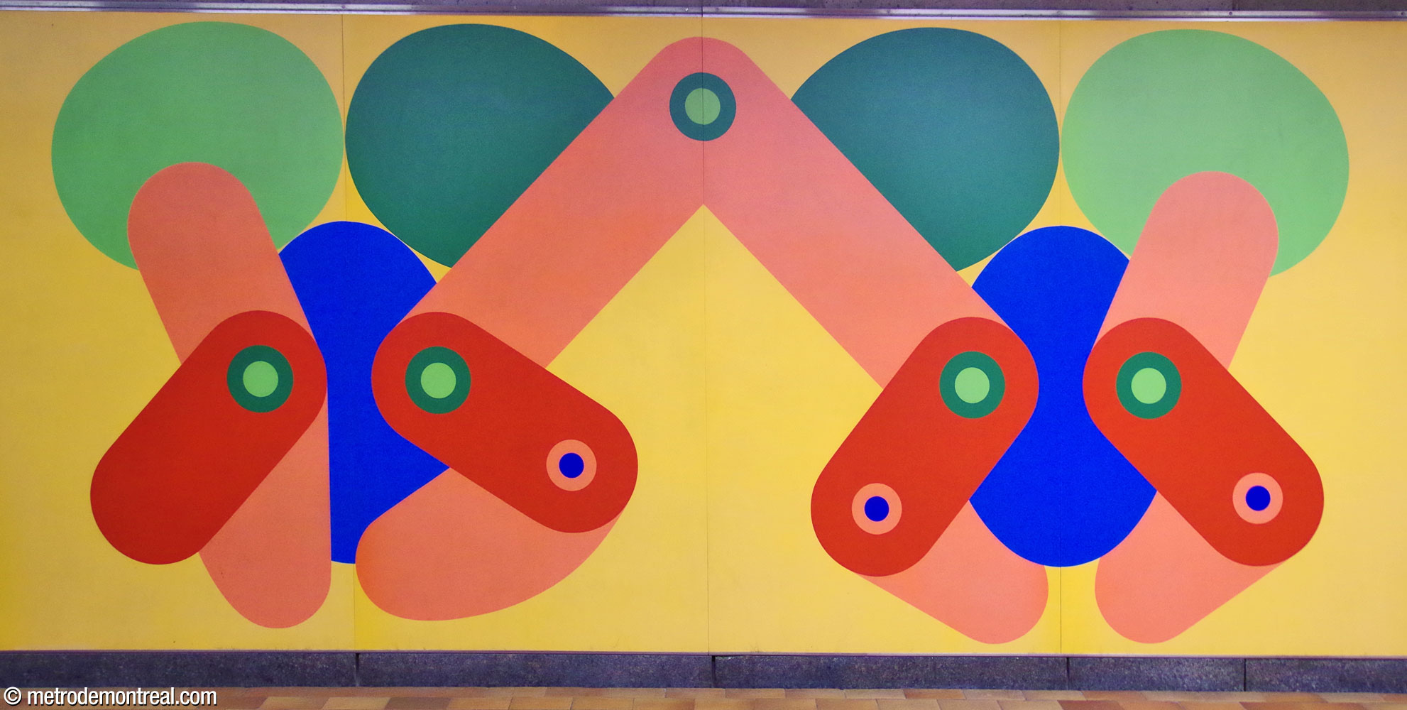 Détail de l'ensemble mural Un parcours sur l'olympisme, œuvre de Guy Montpetit.