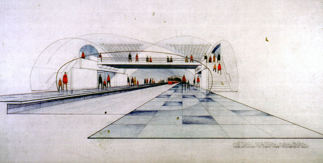 Esquisse architecturale de la nef.