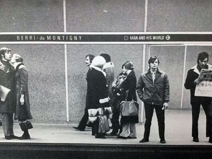 Un bandeau arborant le nom Berri-de Montigny dans la station.