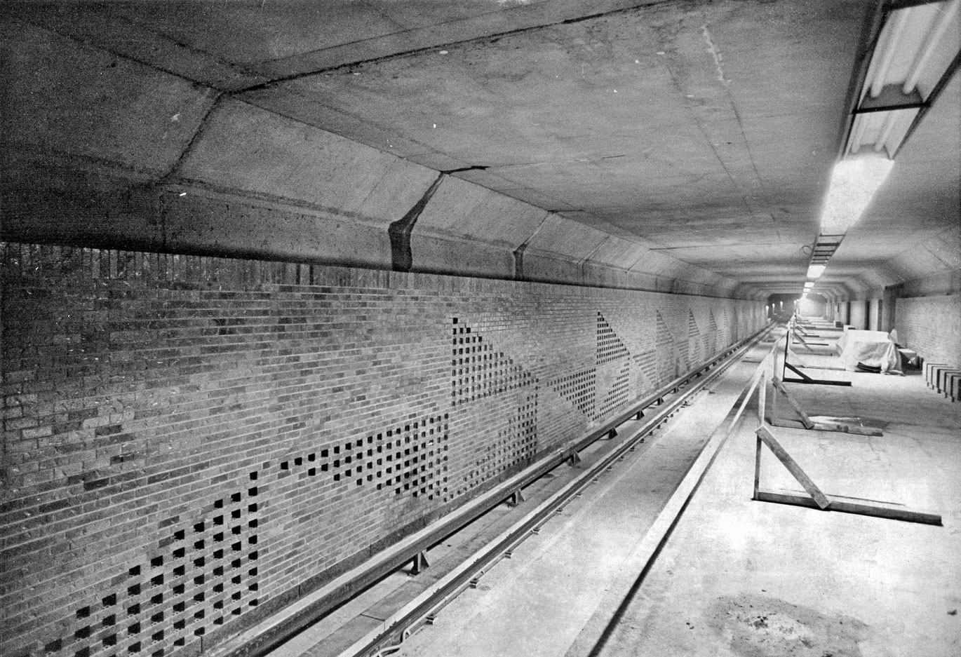 The lower platform under construction.