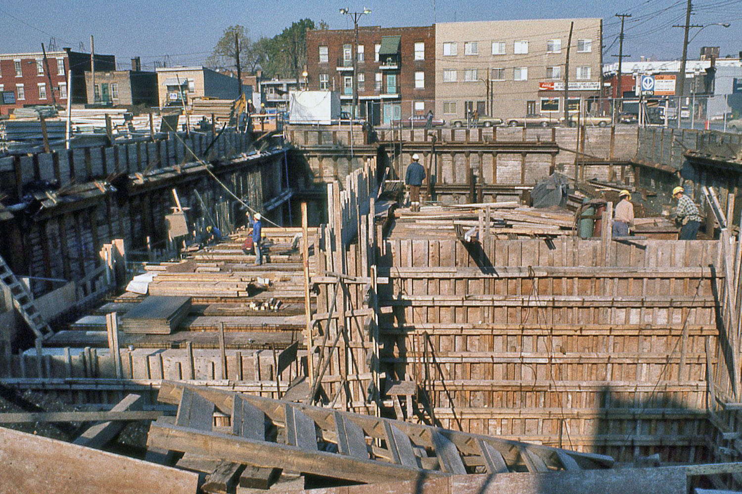 The station being excavated during construction.