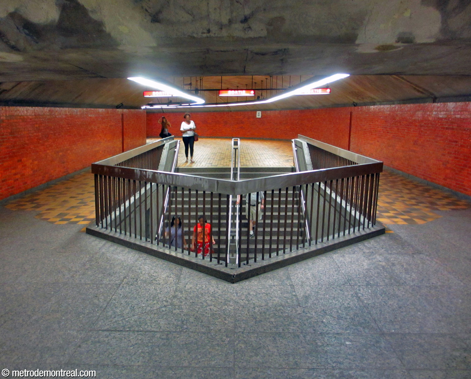 The stairwell leading to the lower platform, seen from the upper platform.