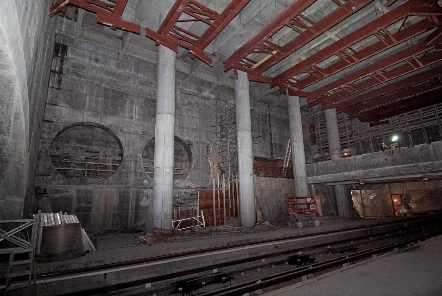 A later phase of construction in the main volume.