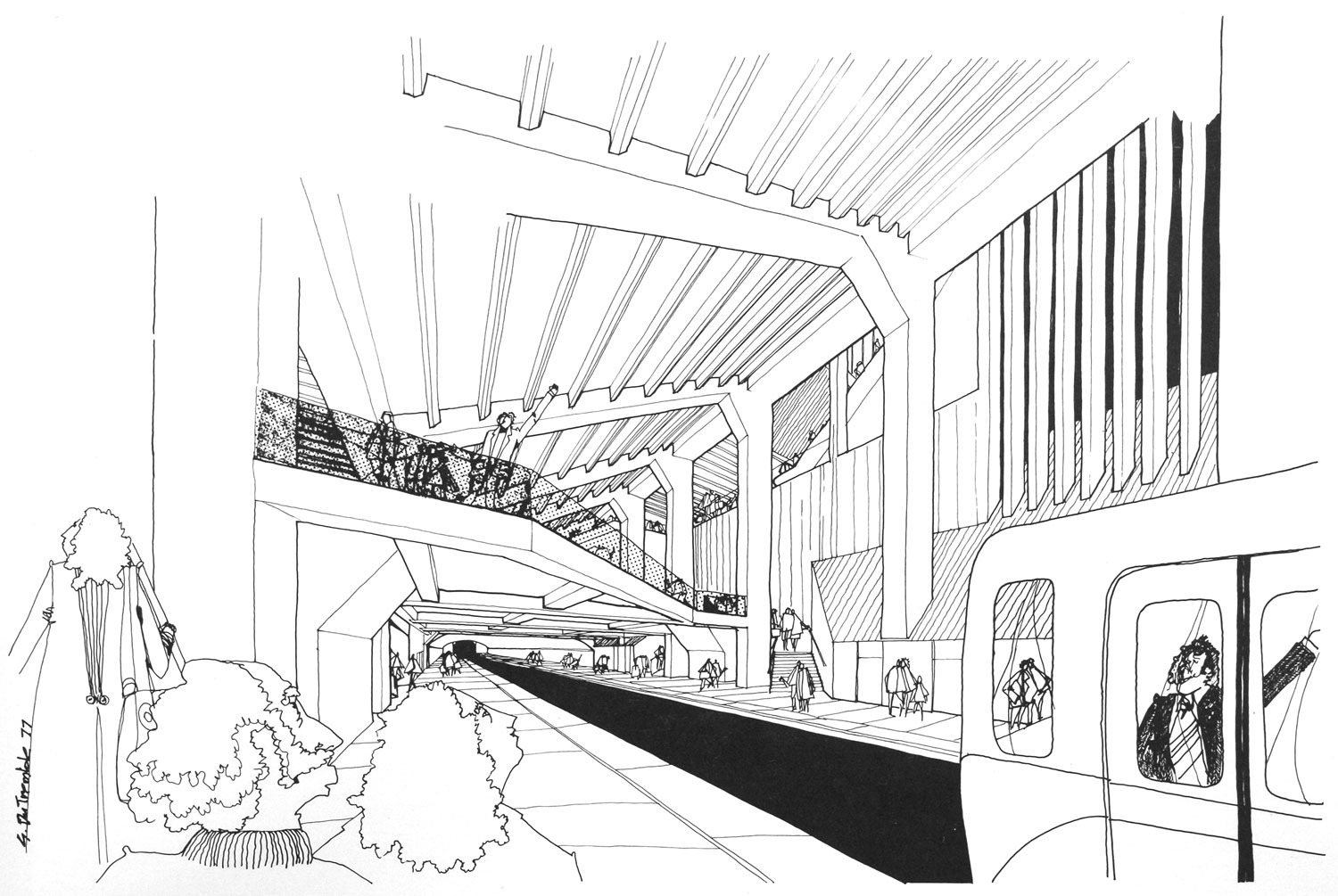 Esquisse architecturale du grand volume