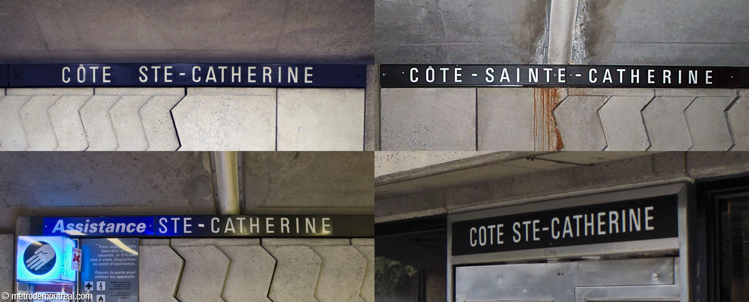 Les différentes orthographes affichées dans la station