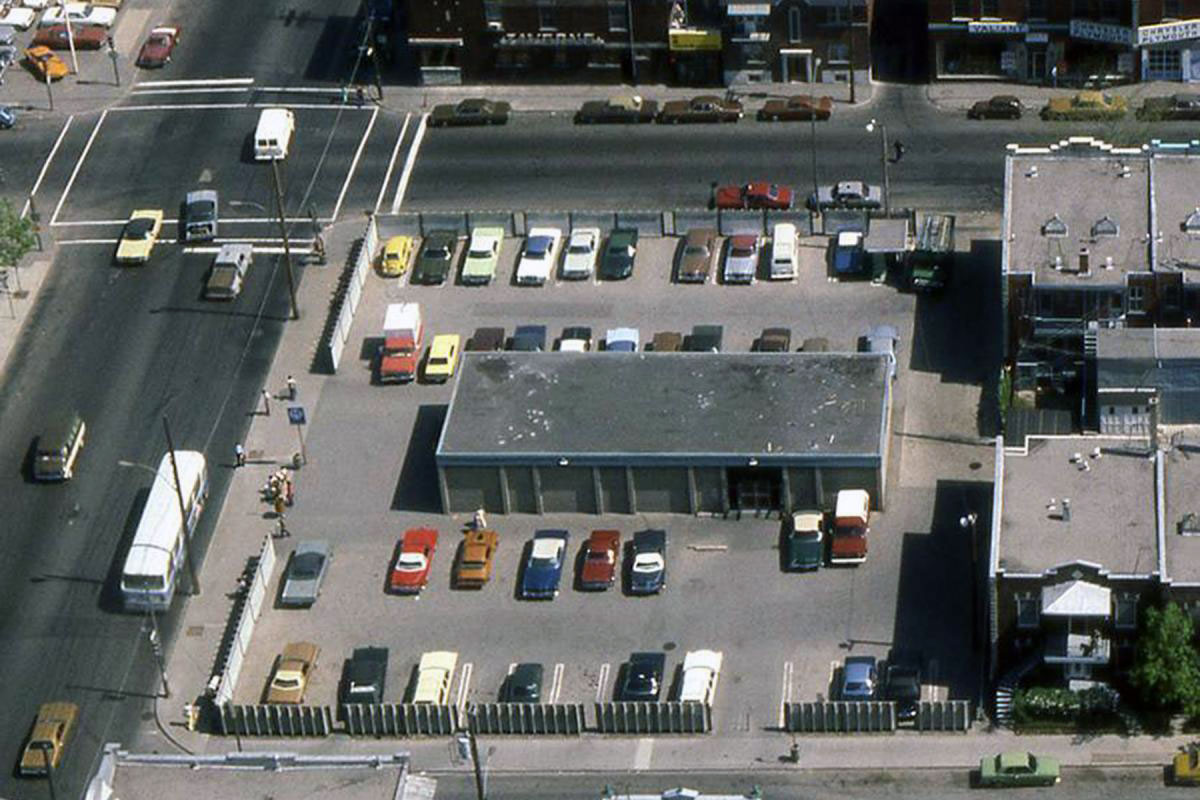 Vue aérienne de l'édicule originel de la station.