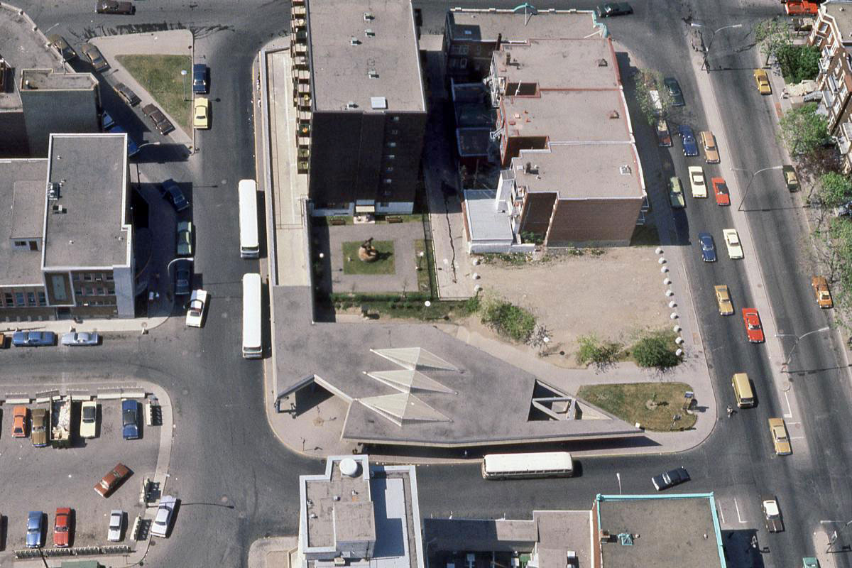 Vue aérienne de l'édicule Saint-Joseph, fin des années 1970.