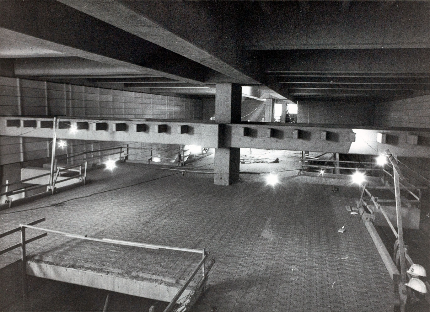 La mezzanine en chantier.