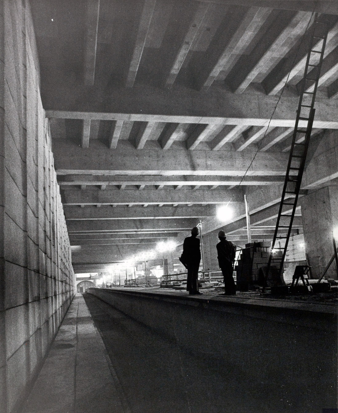 Le quai supérieur en chantier.