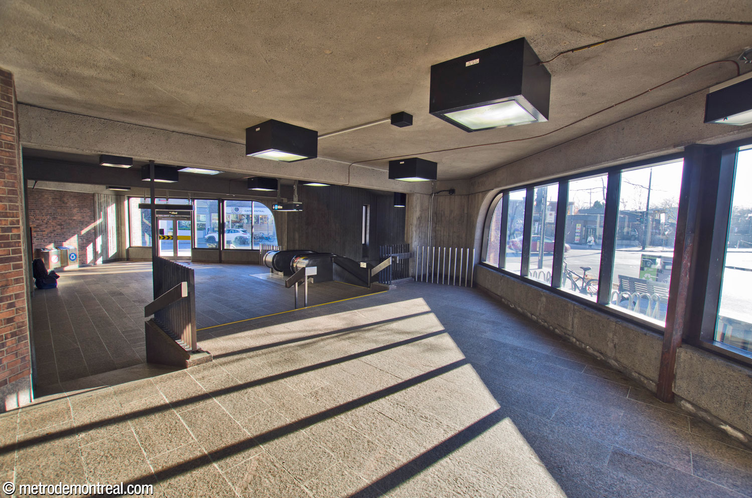 The interior of the Monk Nord headhouse, showing its split-level layout with an equipment ramp between the levels.