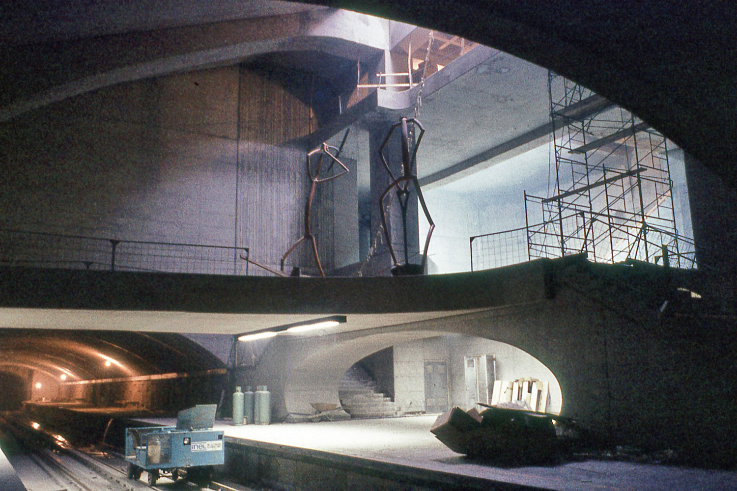 The station's main volume during construction.