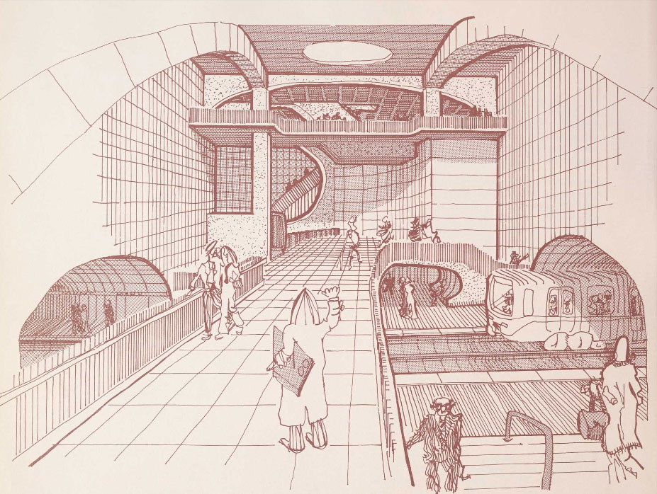 Architectural sketch of the station.