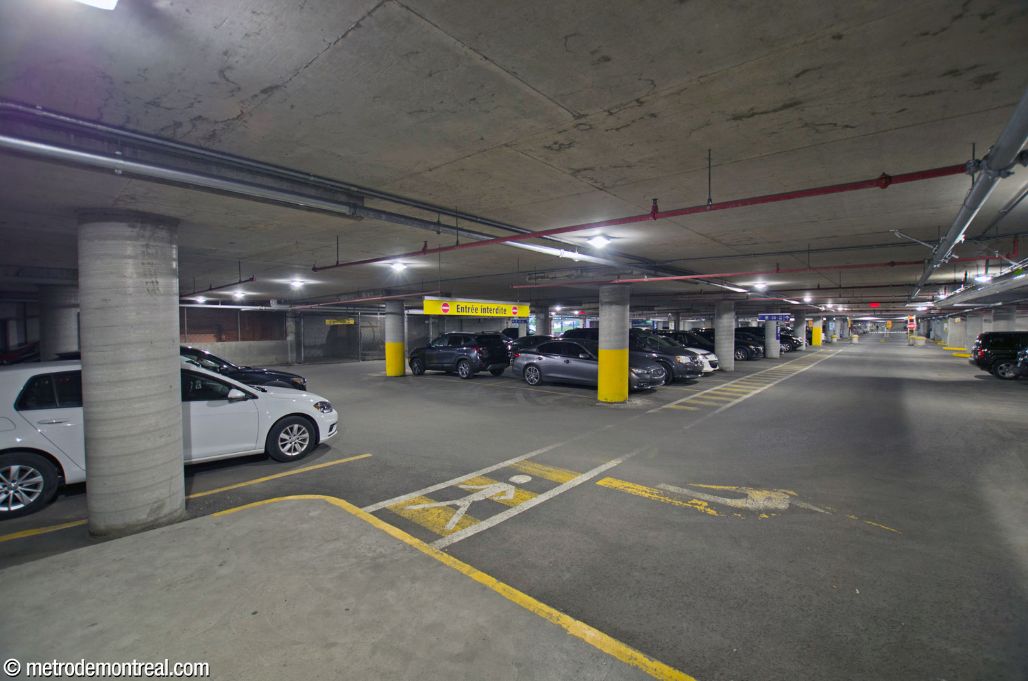 Interior of the parking garage.