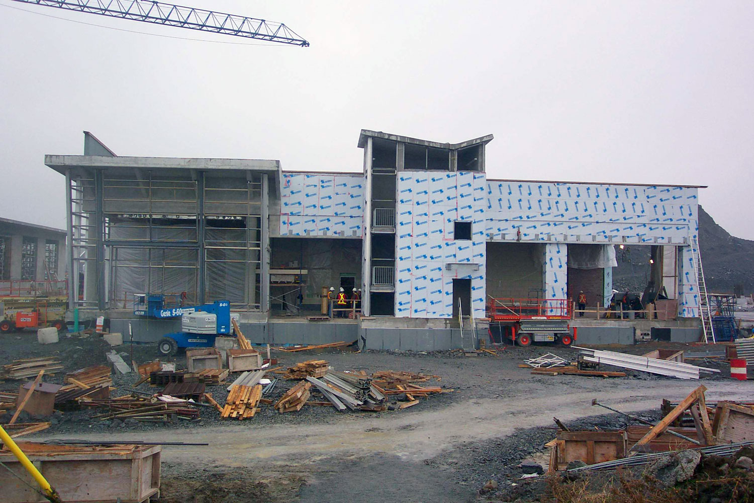 Construction of the bus terminal.