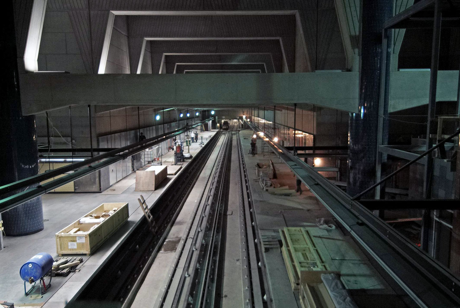 Construction of the platforms.