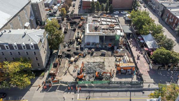 Aerial view of the 2020-2022 headhouse under construction.