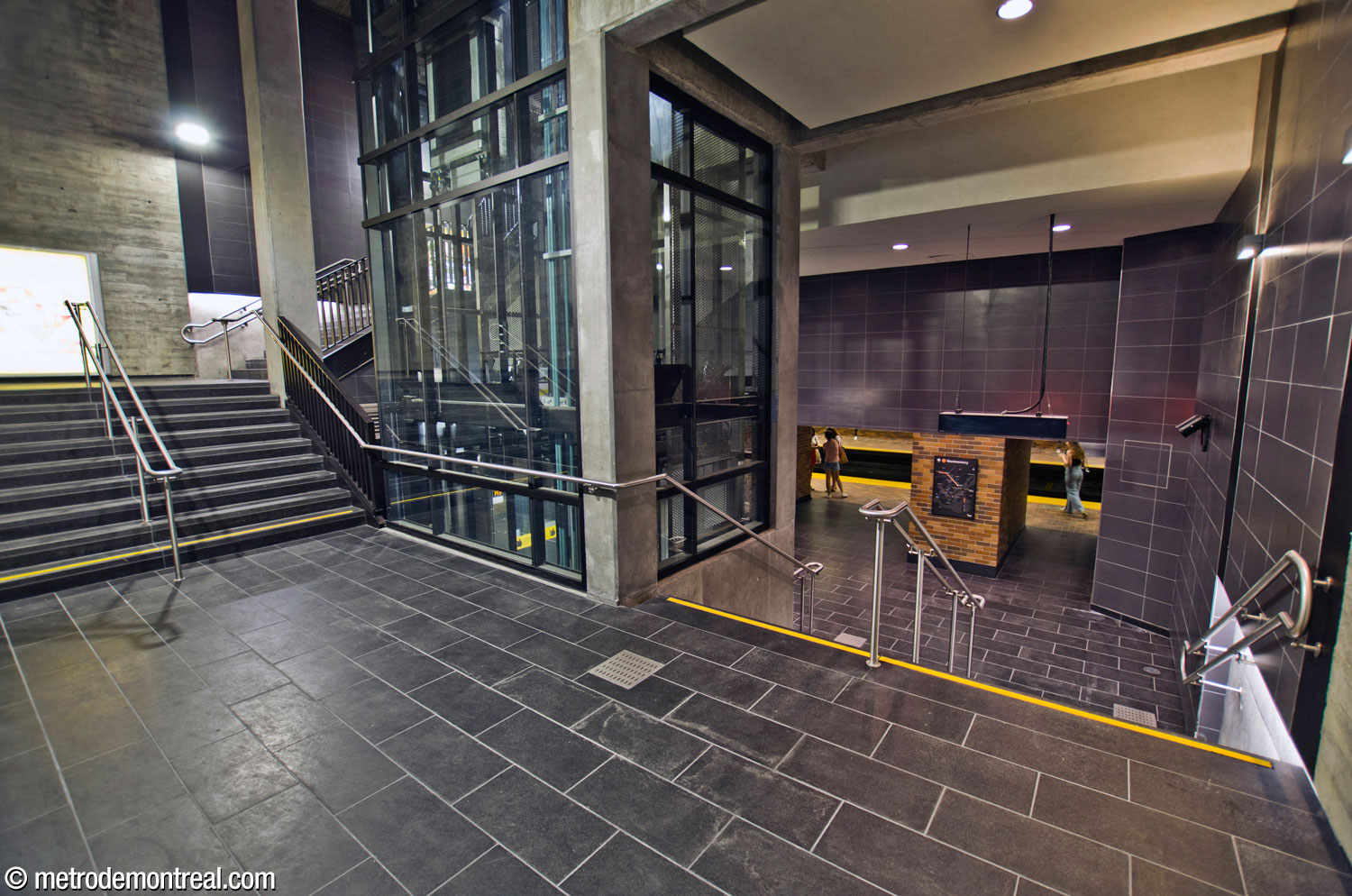 The stairwell leading down from the new crossover to the Montmorency platform.