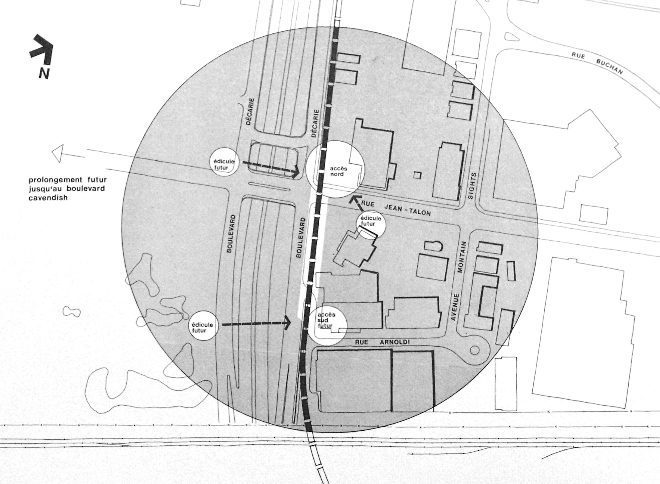 Diagram of originally planned accesses