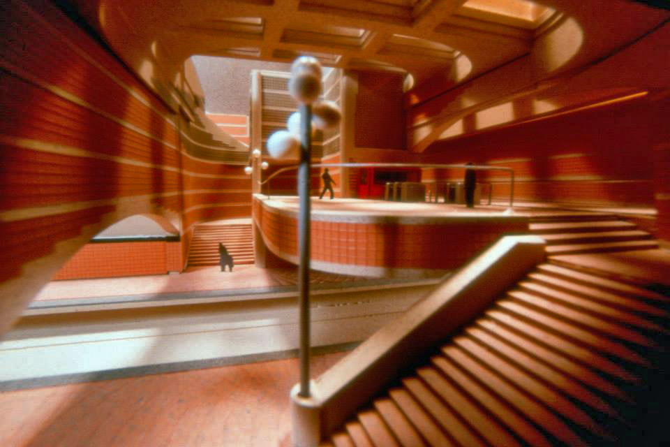 Architectural maquette of the station's main volume.