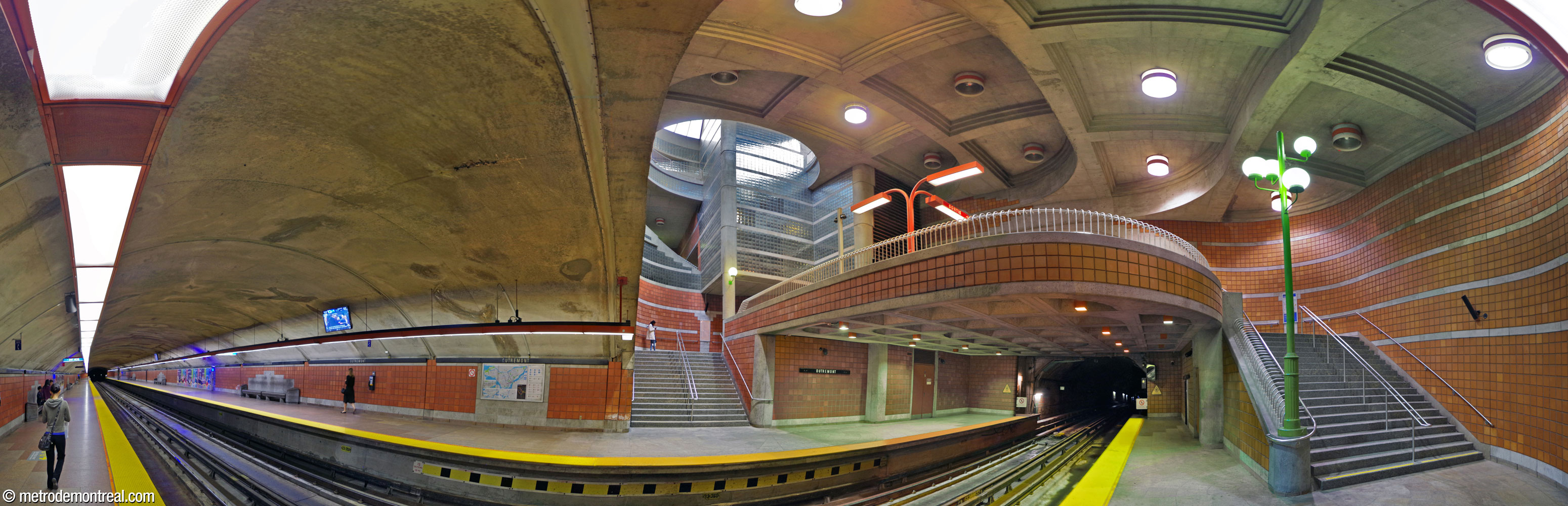 Panorama of the trainroom prior to the installation of elevators.