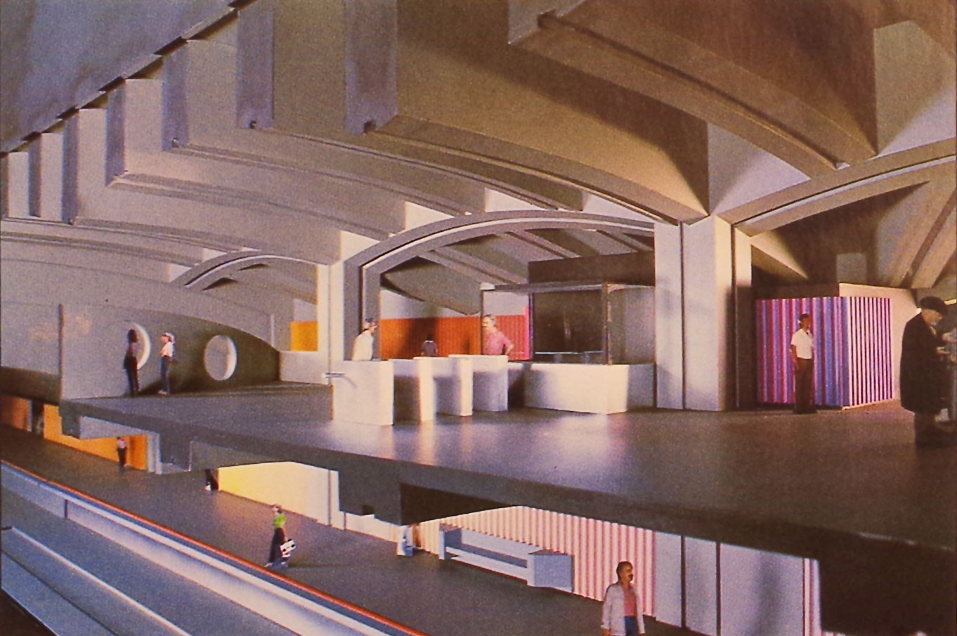 Maquette architecturale de la salle de contrôle et des quais.