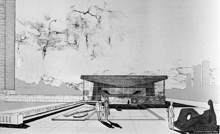 Esquisse architecturale de l'extérieur de l'édicule originel.