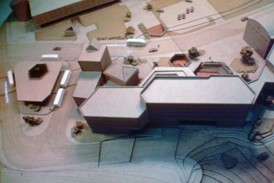 Architectural maquette showing the planned multiple open-air exits and redevelopment of Place Saint-Henri
